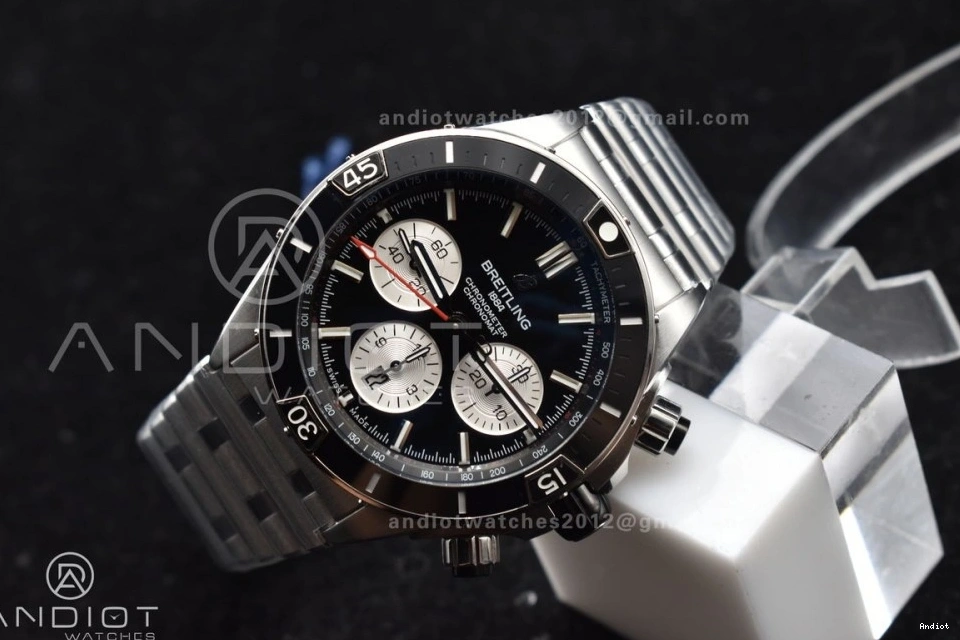 Black A7750 on SS 1:1 Chronomat Dial 44mm Edition BLSF Best B01 SS Bracelet 1105